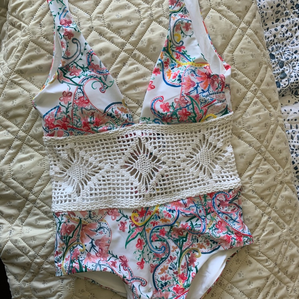 L*Space paisley crochet one piece